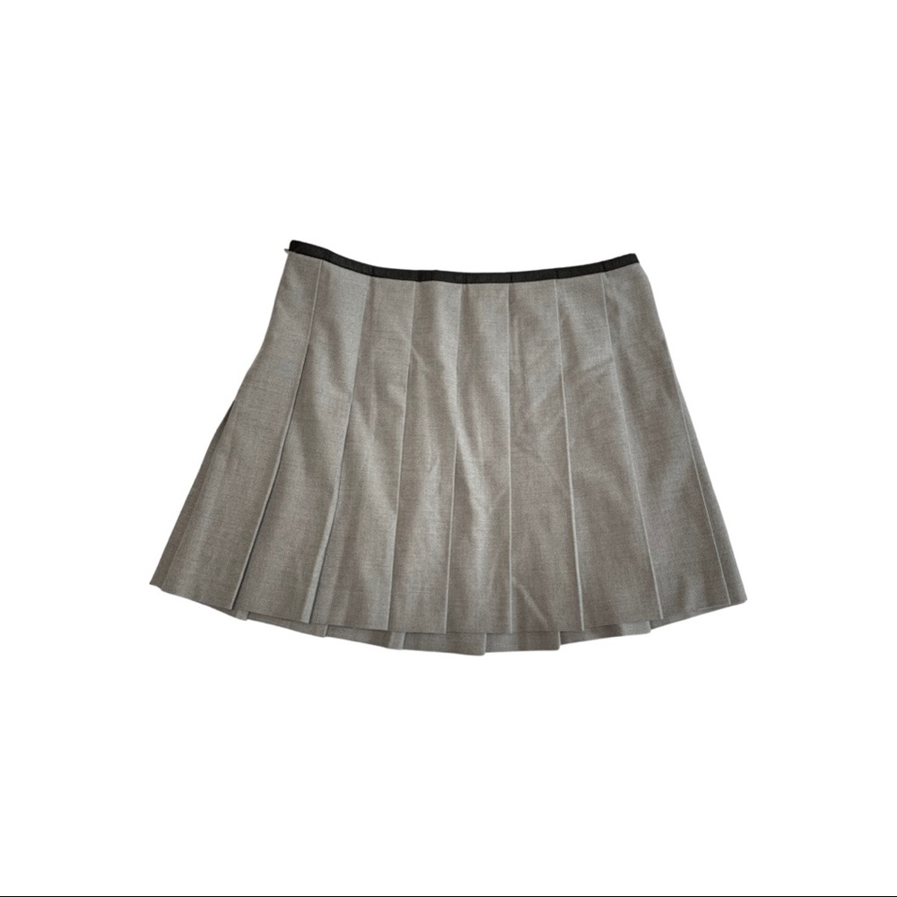 Theory Gray Pleated Mini Skirt